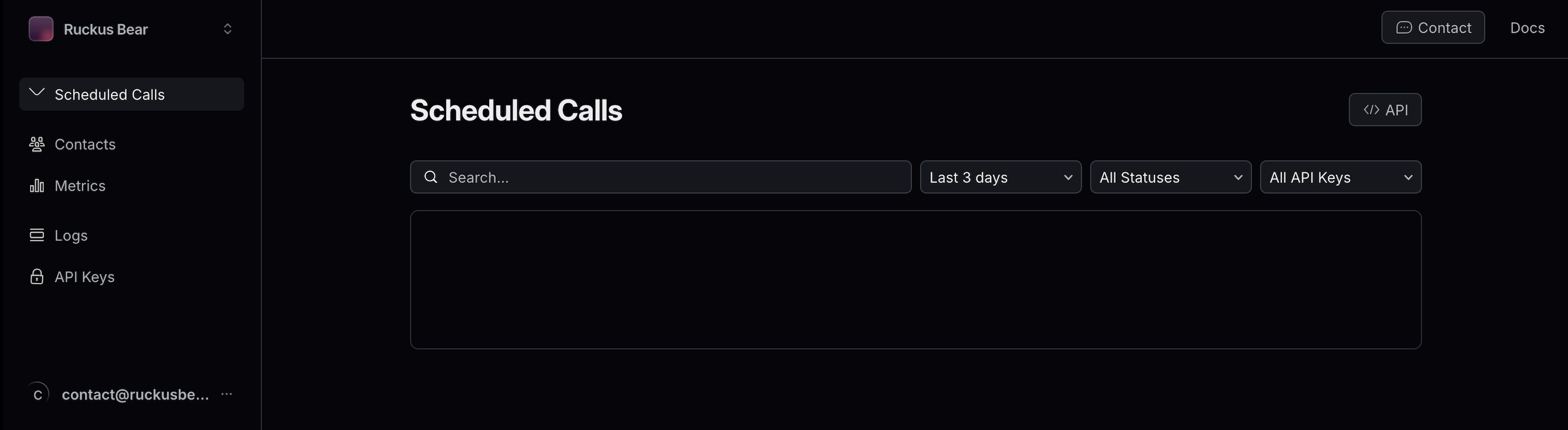 Redial Dashboard UI